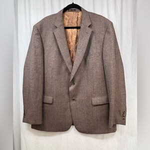 JEAN PAUL GERMAIN Mens Blazer Jacket Size 48L Brown Black Plaid